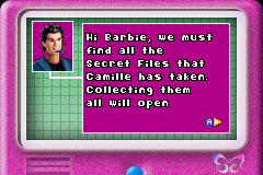 Secret Agent Barbie: Royal Jewels Mission (Game Boy Advance) screenshot: Mission assignment