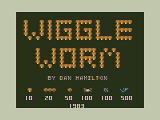 Wiggle Worm (TRS-80 CoCo) screenshot: Title Screen