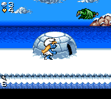 The Smurfs Travel the World (Game Gear) screenshot: Cold encounters