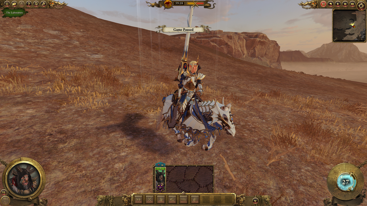 Total War: Warhammer II - Imrik (Windows) screenshot: Imrik on his horse, Mautererius