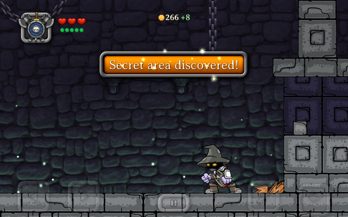 Magic Rampage (Android) screenshot: You've found a secret area