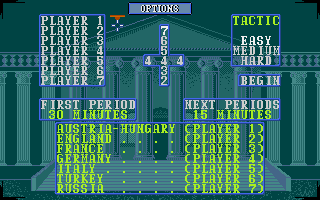 Computer Diplomacy (Atari ST) screenshot: Main menu