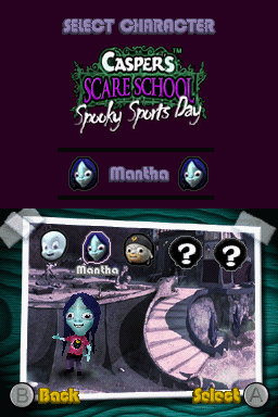 Casper's Scare School: Spooky Sports Day (Nintendo DS) screenshot: Select Character - Mantha