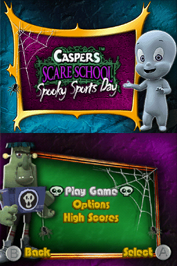 Casper's Scare School: Spooky Sports Day (Nintendo DS) screenshot: English main menu