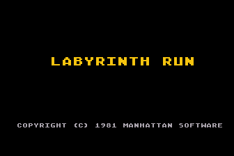 Labyrinth Run (Atari 8-bit) screenshot: Title Screen