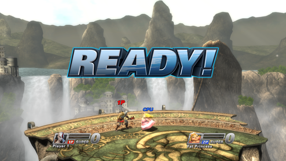 PlayStation All-Stars Battle Royale: 'Fearless' Heavenly Sword Level (PlayStation 3) screenshot: Ready to battle