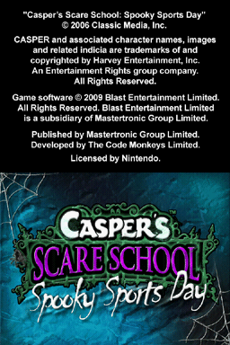 Casper's Scare School: Spooky Sports Day (Nintendo DS) screenshot: Title Screen