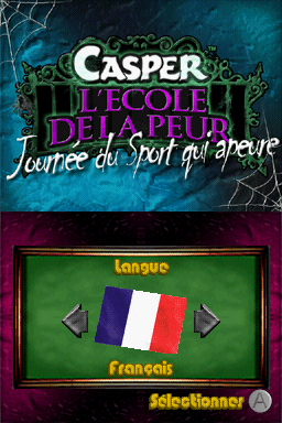 Casper's Scare School: Spooky Sports Day (Nintendo DS) screenshot: French title screen