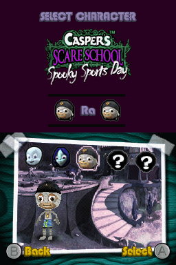 Casper's Scare School: Spooky Sports Day (Nintendo DS) screenshot: Select Character - Ra
