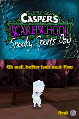 Casper's Scare School: Spooky Sports Day (Nintendo DS) screenshot: Better luck next time