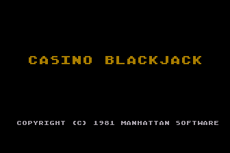 Casino Blackjack (Atari 8-bit) screenshot: Title Screen