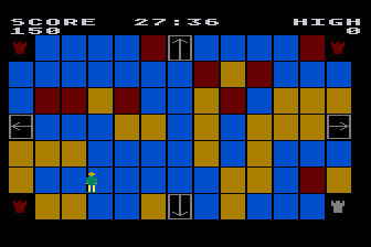 Castles and Keys (Atari 8-bit) screenshot: Don't Touch the Red Squares