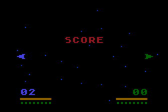 Astrowarriors (Atari 8-bit) screenshot: Current Score
