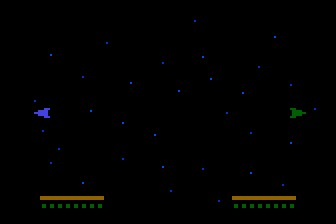Astrowarriors (Atari 8-bit) screenshot: Preparing to Engage