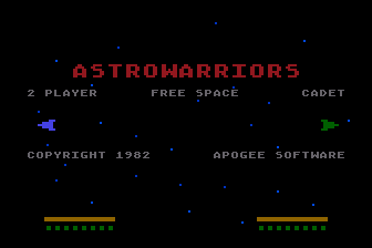 Astrowarriors (Atari 8-bit) screenshot: Title Screen
