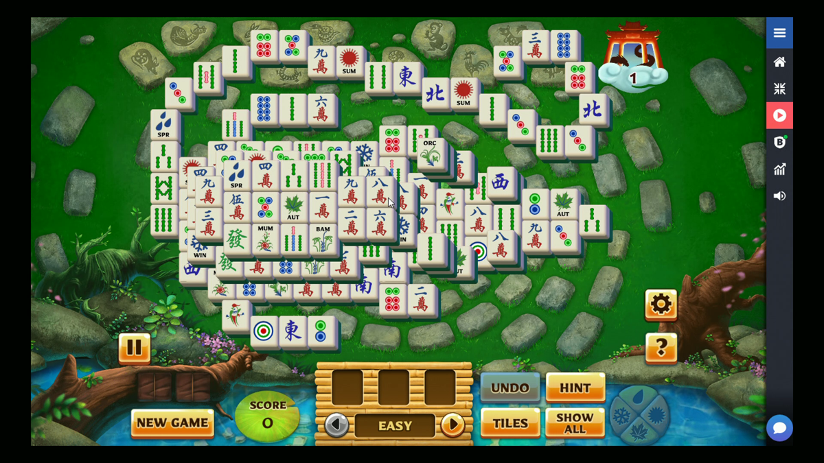 Mahjong Garden HD (Browser) screenshot: Rat Puzzle