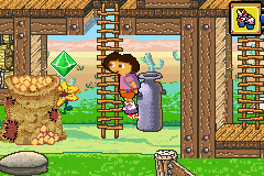 Dora the Explorer: Super Spies (Game Boy Advance) screenshot: Trying out my new Rocket Boots