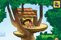 Dora the Explorer: Super Spies (Game Boy Advance) screenshot: Crawling in the Nutty Woods