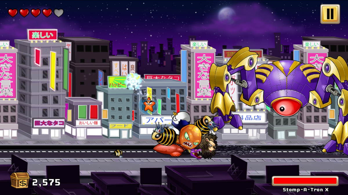 Octogeddon (Windows) screenshot: Giant robot in Tokyo