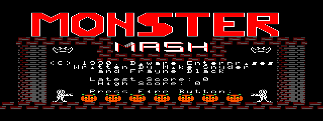Monster Mash (TRS-80 CoCo) screenshot: Title Screen