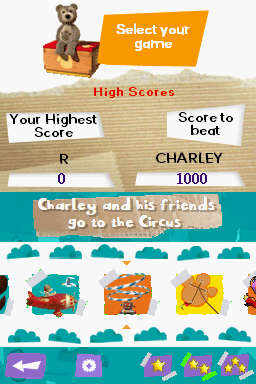 Little Charley Bear: Toy Box of Fun! (Nintendo DS) screenshot: Main Menu