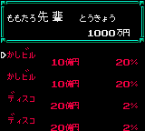 Super Momotarō Dentetsu III (Game Gear) screenshot: Financial statistics