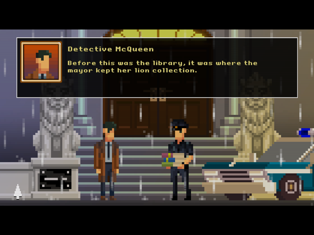 The Darkside Detective (Windows) screenshot: The game has a lot of "corrupt politicians" nods.