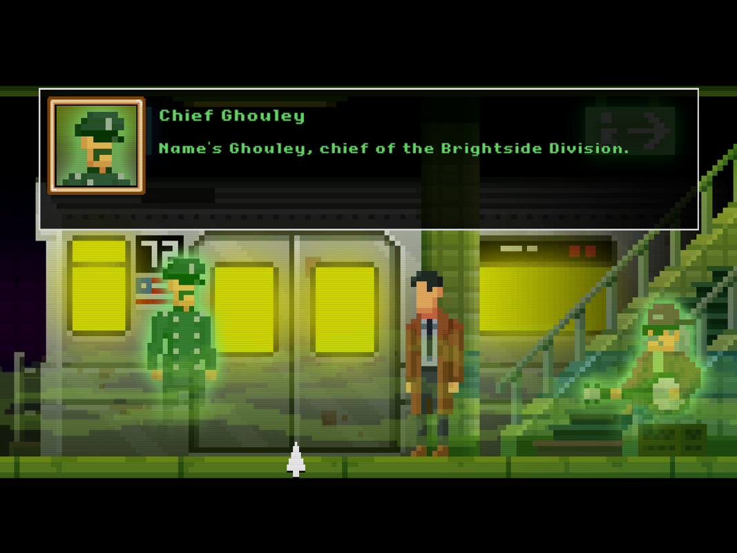 The Darkside Detective (Windows) screenshot: The Darkside also has its police officers investigating troubles with the Brightside. ;)