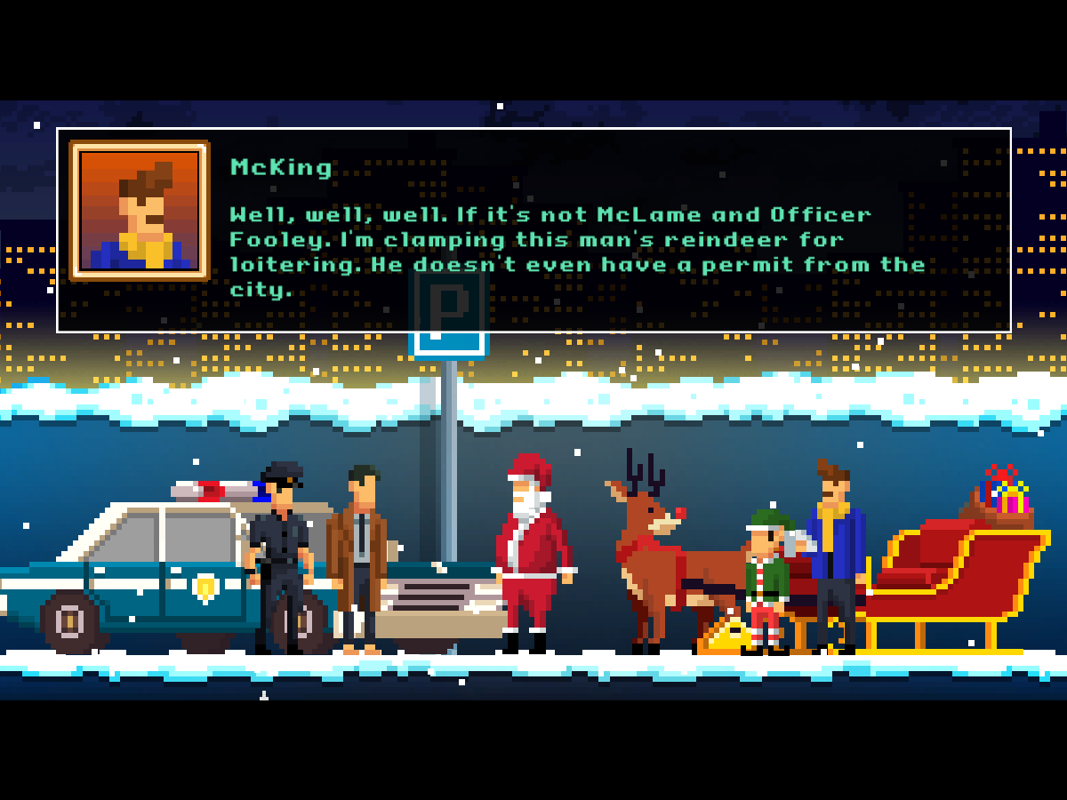 The Darkside Detective (Windows) screenshot: Santa Claus has received a traffic ticket. ;)