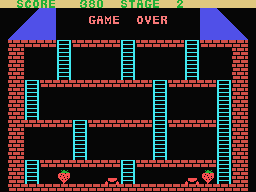 Nick Neaker (MSX) screenshot: Game over!