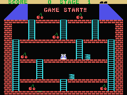 Nick Neaker (MSX) screenshot: Level 1. Monsters will appear at bottom of screen.