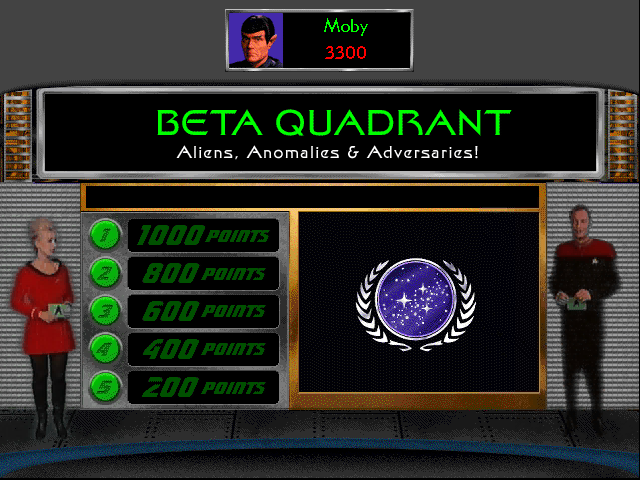 Star Trek: The Game Show (Windows) screenshot: The second part of the game is the Beta Quadrant.