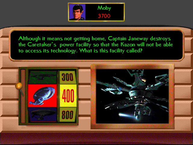 Star Trek: The Game Show (Windows) screenshot: A question about Star Trek Voyager's pilot episode.