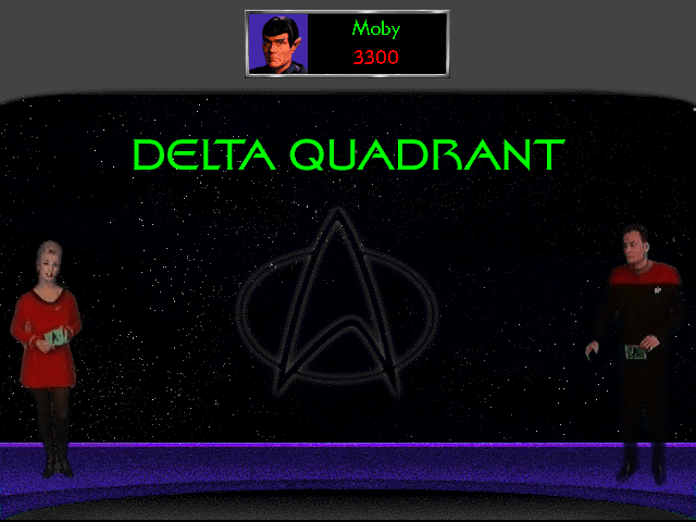 Star Trek: The Game Show (Windows) screenshot: The fourth part of the game is the Delta Quadrant. There are multiple game types for this portion and only one is chosen for each playthrough.