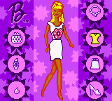 Barbie: Fashion Pack Games (Game Boy Color) screenshot: Changing the Barbie's look.