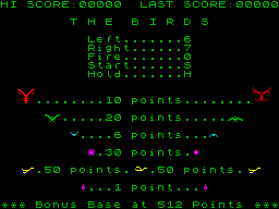  Screenshot of The Birds (ZX Spectrum, 1983) - MobyGames