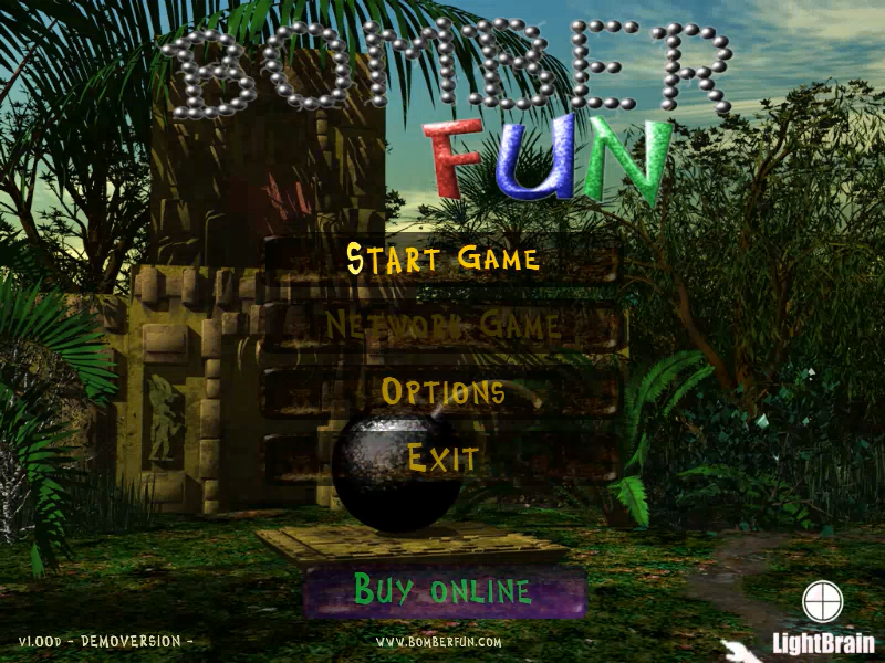 BomberFUN (Windows) screenshot: Main menu (demo)