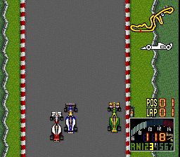 F-1 Grand Prix Part II (SNES) screenshot: Japanese GP - Senna, Mansell and Schumacher