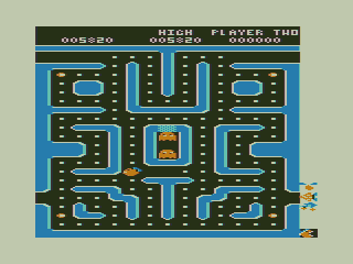 Mrs Pac (TRS-80 CoCo) screenshot: Level Two is a New Maze