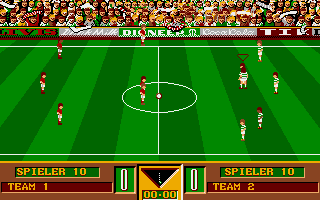 Gazza's Super Soccer (Amiga) screenshot: Game start (German version)