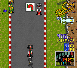 F-1 Grand Prix Part III (SNES) screenshot: Pedro Lamy "snail racing" in Portugal