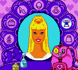 Barbie: Fashion Pack Games (Game Boy Color) screenshot: The mirror, here you can play the mini-games and win things to dress and make up Barbie