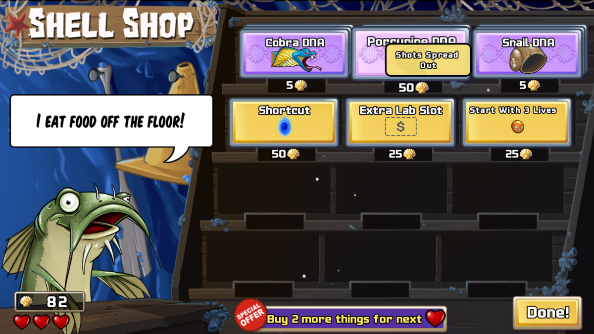 Octogeddon (Windows) screenshot: Shell shop