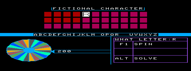 Wheel of Money (TRS-80 CoCo) screenshot: Spin the Wheel