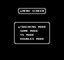 Perfect Bowling (NES) screenshot: Menu Screen