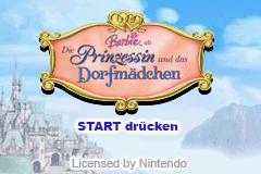 Barbie as The Princess and the Pauper (Game Boy Advance) screenshot: German Title Screen
