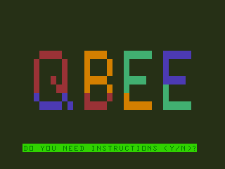 QBee (TRS-80 CoCo) screenshot: Title Screen