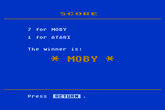Square Pairs (Atari 8-bit) screenshot: Final Score