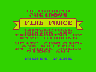 Fire Force (TRS-80 CoCo) screenshot: Title Screen