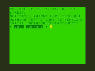 Robocrook (TRS-80 CoCo) screenshot: Starting in the Street